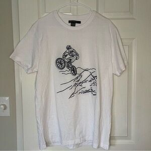 French Connection Embroidered Biker T-Shirt- Men Large